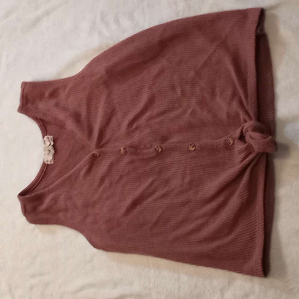 Button up sweater material crop top